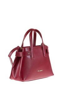 Borsa in pelle rossa con due manici corti e una tracolla rimovibile. Caratterizzata da un accento in oro del logo e una texture liscia. Chiusura superiore con zip.