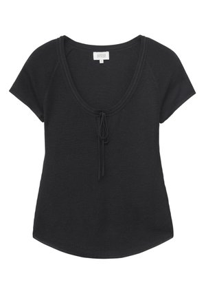 & OTHER STORIES, & OTHER STORIES TIE-FRONT TOP - T-shirt imprimé - black