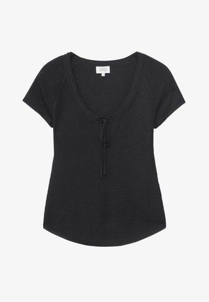 & OTHER STORIES, & OTHER STORIES TIE-FRONT TOP - T-shirt imprimé - black