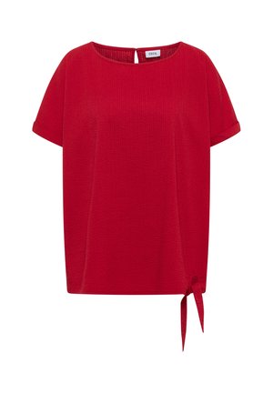 Cecil, BLOUSENSHIRT WITH ROUND NECK AND KNOT DETAIL - Bluse - tamarillo red