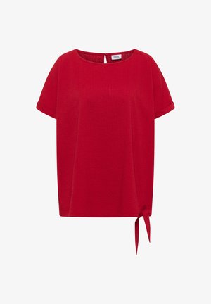 Cecil, BLOUSENSHIRT WITH ROUND NECK AND KNOT DETAIL - Blouse - tamarillo red