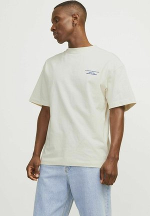 Jack & Jones RUNDHALS  - T-Shirt print - buttercream