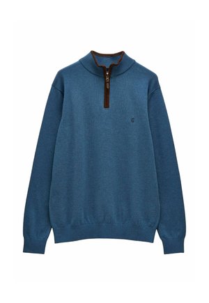 REGULAR FIT - HILLSIDE QUARTER ZIP - Strickpullover - blue