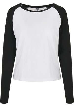 Urban Classics LADIES CONTRAST RAGLAN LONGSLEEVE - Bluză cu mânecă lungă - white/black