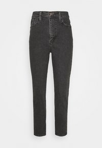 HIGH WAISTED MOM - Vaqueros tapered - black denim