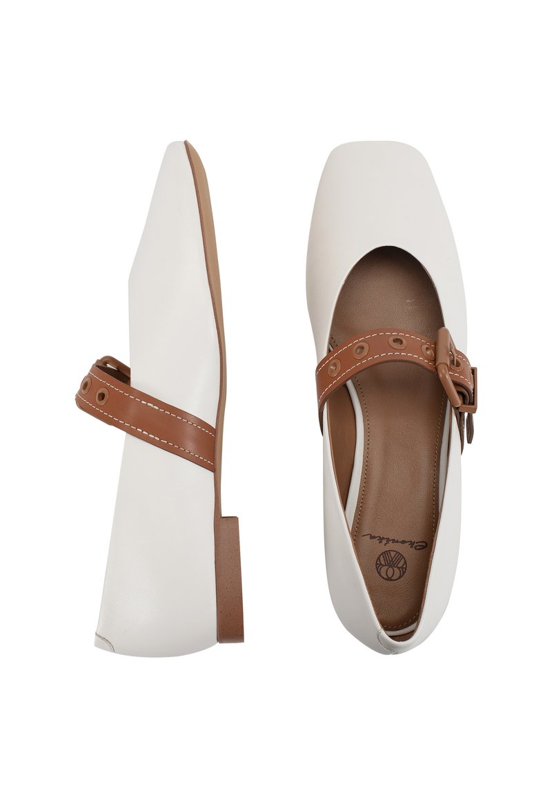 Damen Klassische Ballerinas | Ekonika Klassischer Ballerina weiß-ginger/weiß - UJ40852 Damen Klassische Ballerinas | Ekonika Klassischer Ballerina weiß-ginger/weiß - UJ40852