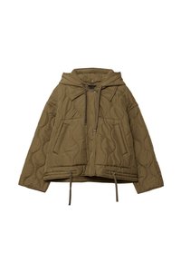Stradivarius HOODED PUFFER - Veste d'hiver - khaki/kaki - ZALANDO.FR