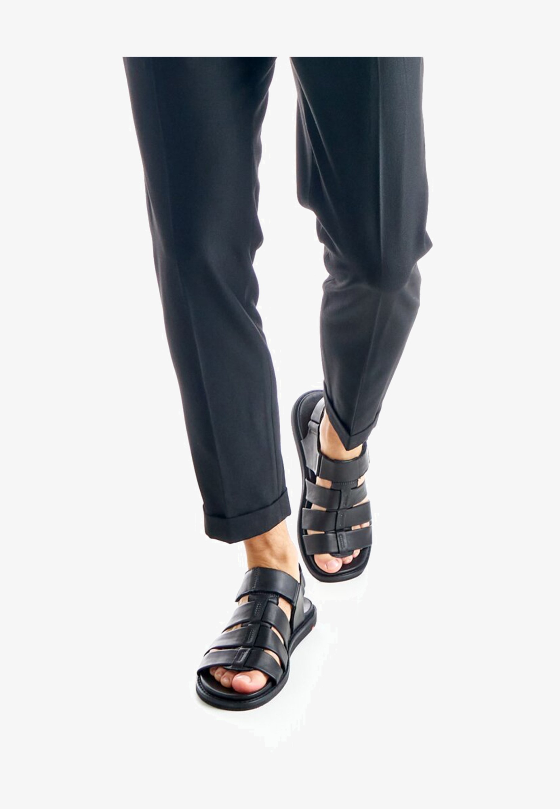 Relife Jolivia Sandali Donna – Infradito In Pelle Sintetica, Nero, Tacco Piatto, Cinghia Elastica