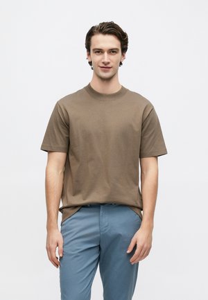 SLHCOLMAN O NECK TEE - T-shirts basic - chocolate chip