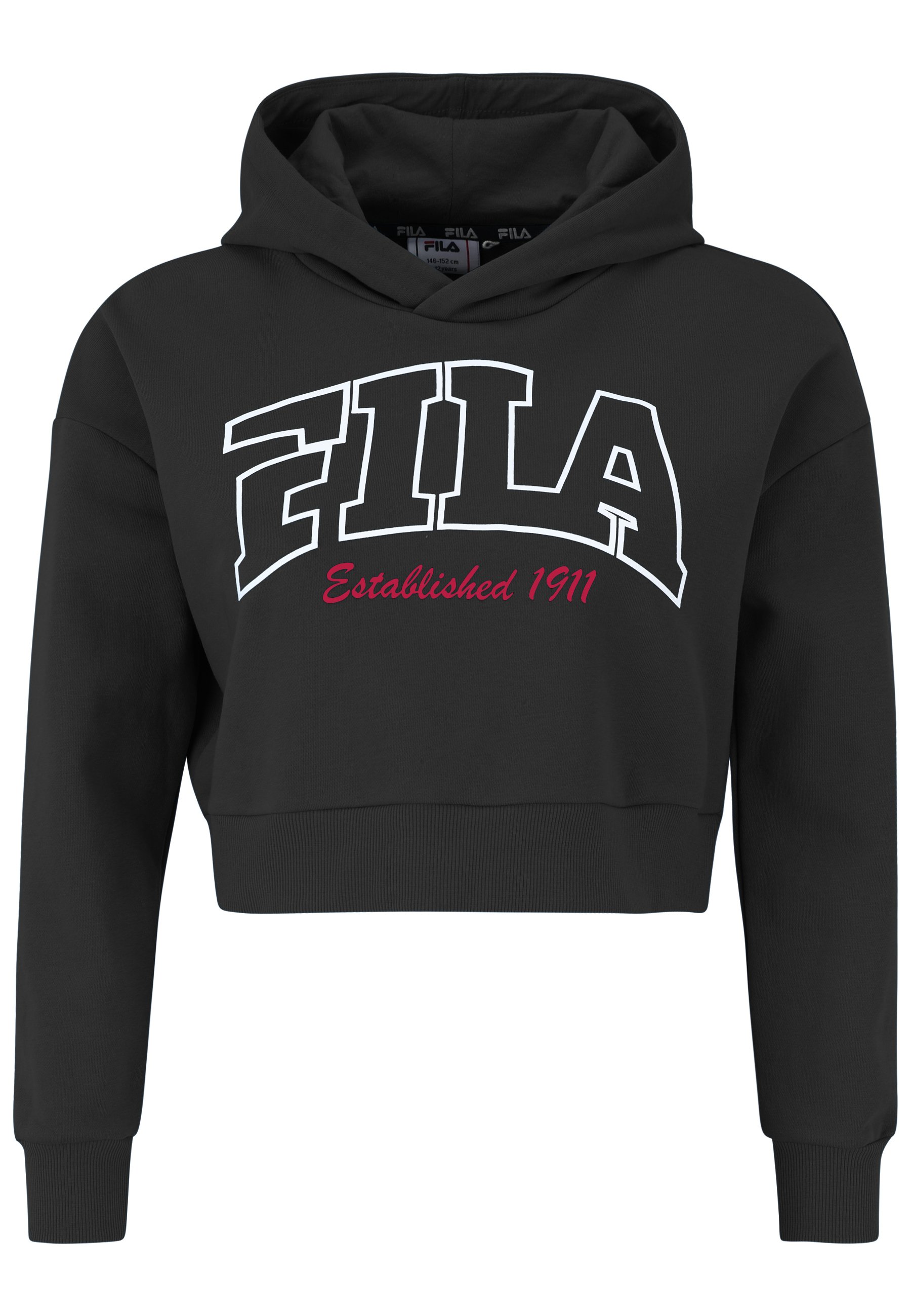 Fila LUDORF OVERSIZED CROPPED GRAPHIC Felpa black/nero