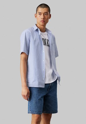 STRIPED SHORT SLEEVE - Shirt - white   dutch blue stripe