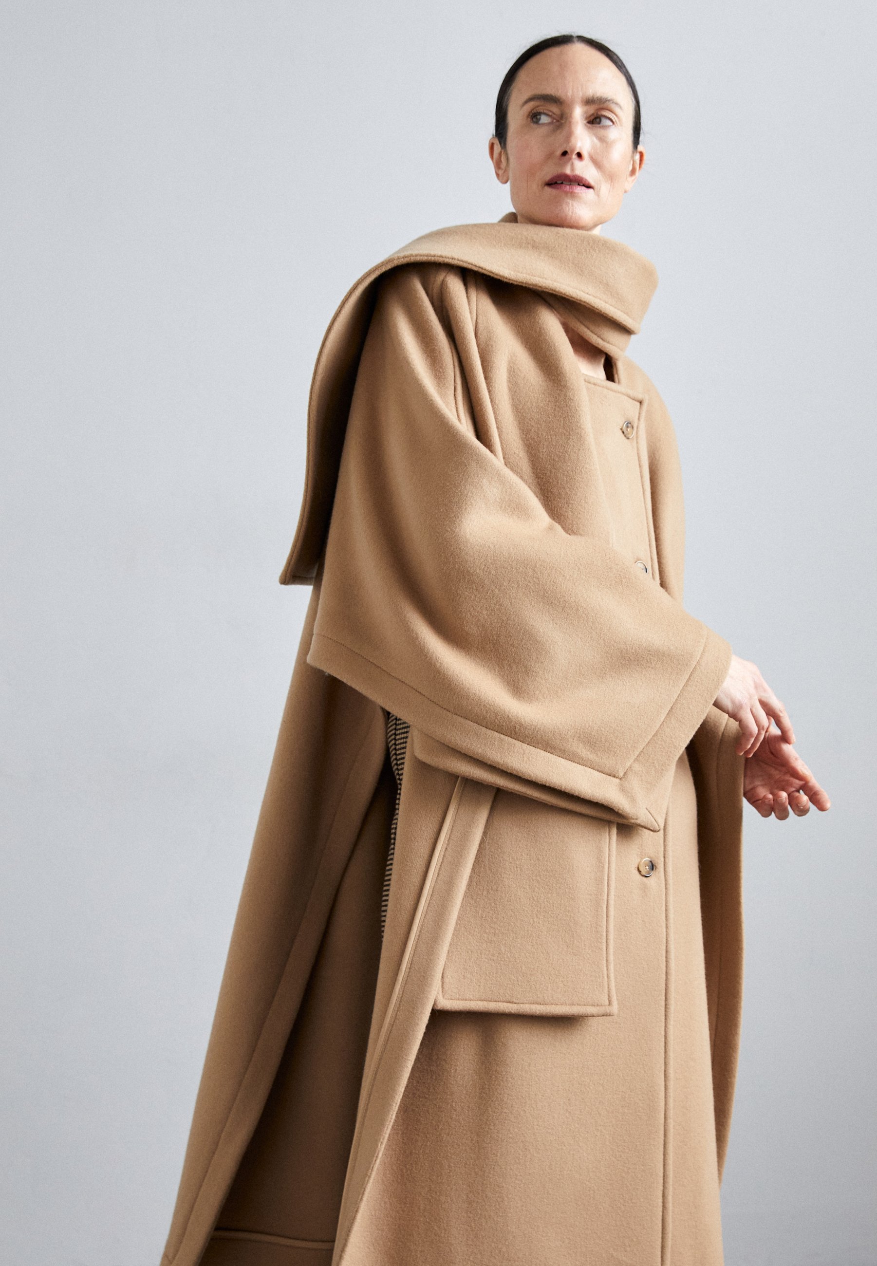 eaphi❣️high neck wool cape coat 新品未使用 eaphi high neck wool cape coat brown Strathberry - Iona Woven Pure