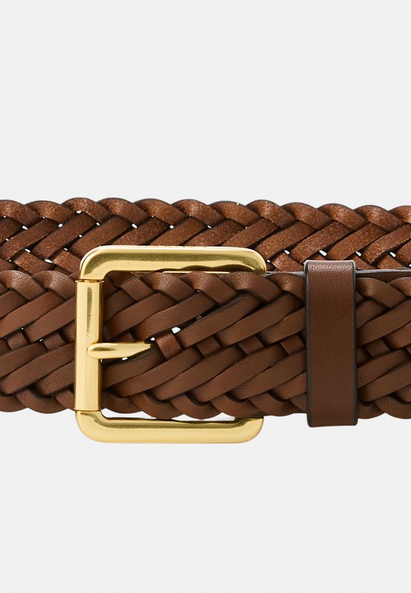 BRAIDED VACHETTA LEATHER BELT - Belt - tan2
