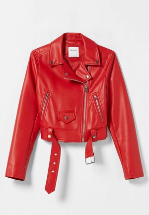 Faux leather jacket - red
