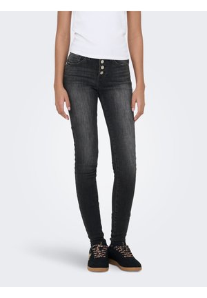 ONLPOWER PUSHUP FLY BUTTON - Jeans Skinny Fit - washed black