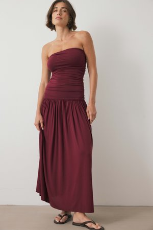 NA-KD Vestido largo - wine red