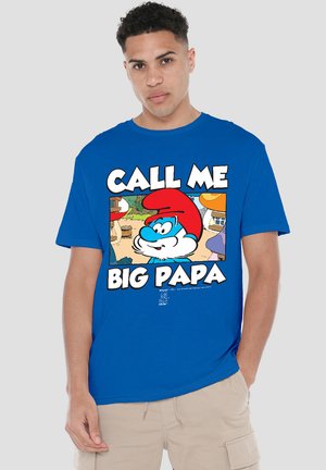 SMURFS CALL ME BIG PAPA - Print T-shirt - blue