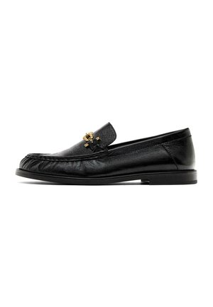CRACKLED WITH DECORATIVE DETAIL - Slip-ons - black
