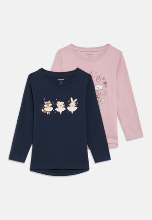 NMFVIX 2PACK - Langærmet T-shirt - dawn pink/navy blazer