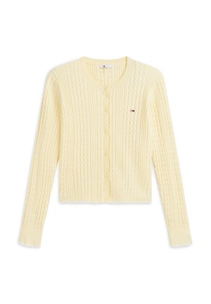 Tommy Jeans, TJW CABLE CREW NECK CARDIGAN EXT - Vest - yellow
