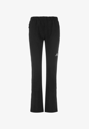 Pantaloni sportivi neri con vita elastica, caratterizzati da un design a gamba dritta e tasche laterali. Include un piccolo accento con logo bianco.