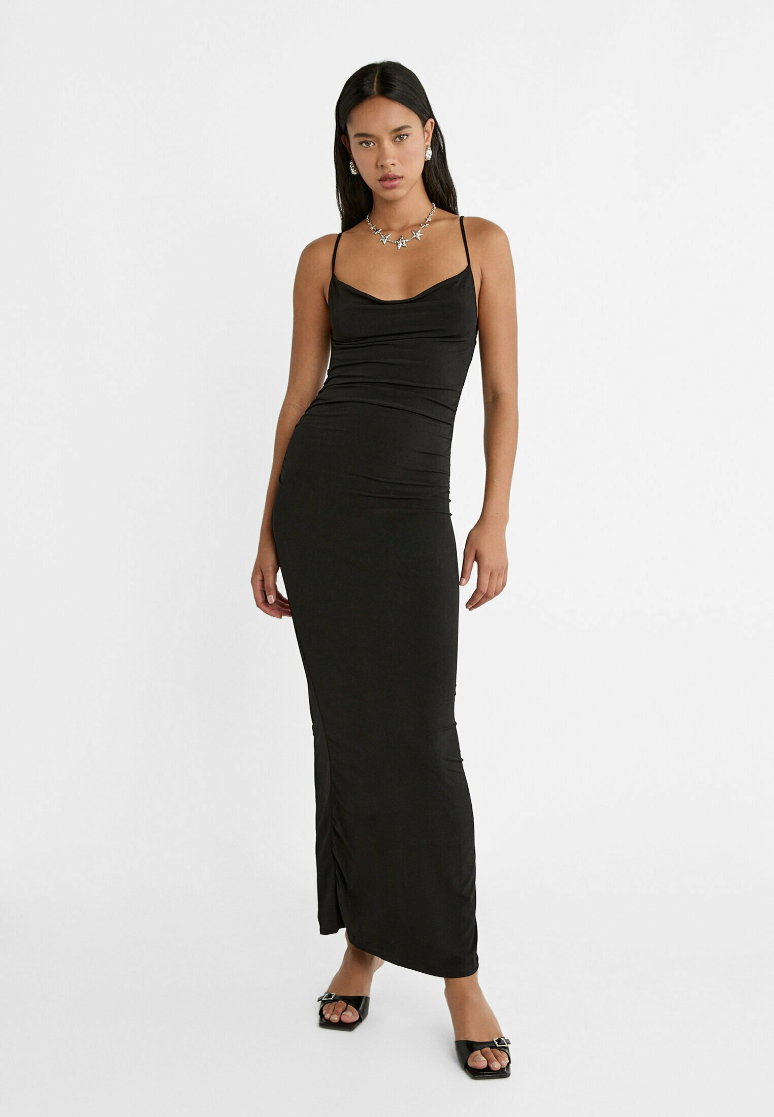 stradivarius mesh maxi dress Stradivarius mesh sheer sequin maxi