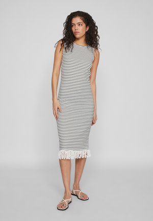 VISIF O NECK MIDI DRESS - Etui-jurk - cloud dancer/black