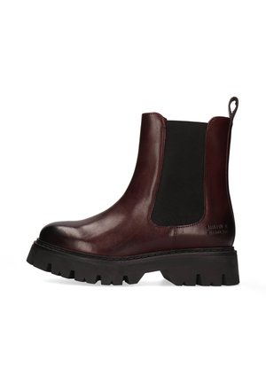 Botines con plataforma - bordeaux