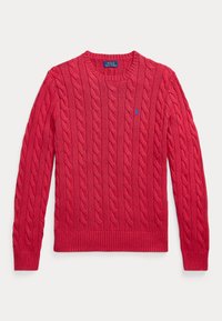 CABLE-KNIT COTTON JUMPER - Pullover - sunrise red