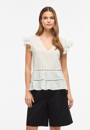 VILA, VIHUMILA FRILL - Bluse - snow white