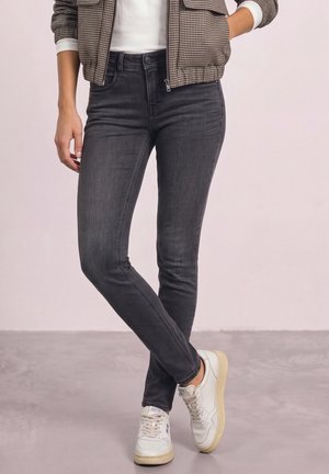 Street One, MID WAIST SLIM LEG JEANS IM SLIM FIT - Jean slim - black washed