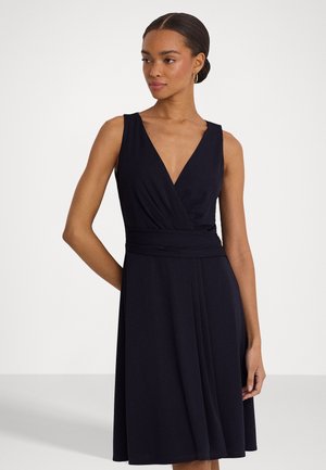 Lauren Ralph Lauren SURPLICE JERSEY SLEEVELESS DRESS - Jersey dress - lighthouse navy