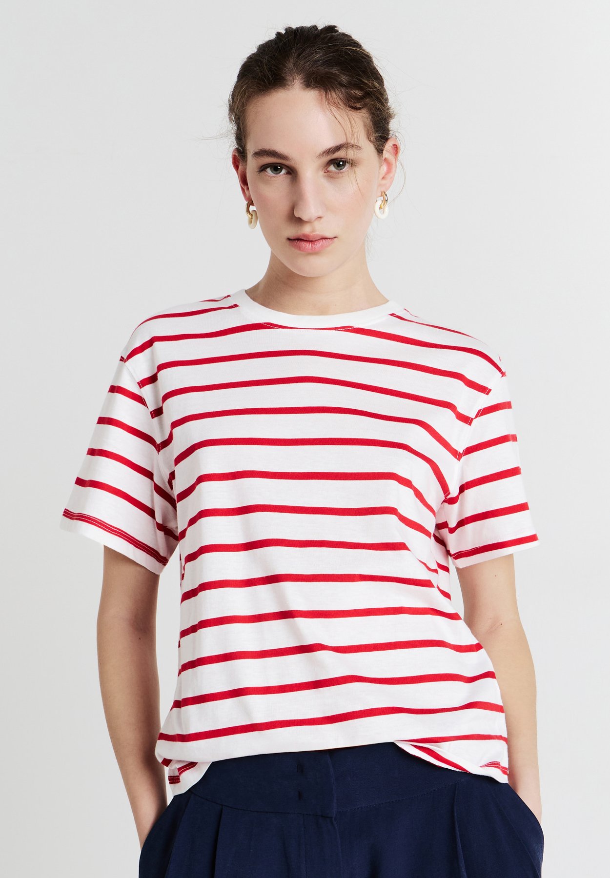Calliope A RIGHE T-shirt con stampa var rosso/rosso