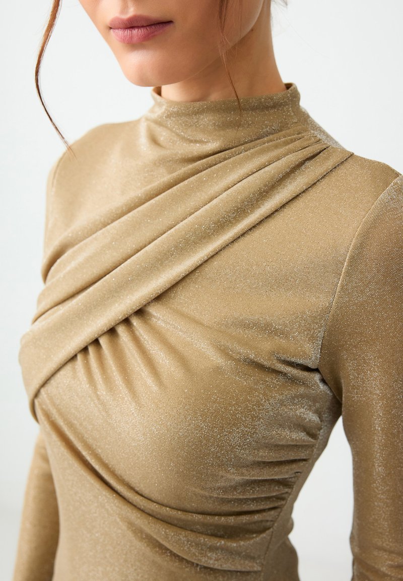 Jimmy Key HALF TURTLENECK SLIM FIT LONG - Jersey dress - gold/gold-coloured - Zalando Jimmy Key HALF TURTLENECK SLIM FIT LONG - Jersey dress - gold/gold-coloured - Zalando