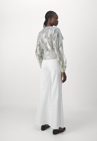 Mother THE ROLLER FRAY - Wide Leg - white denim