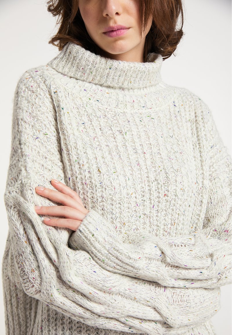 Damen Strickjacken | myMo MYMO BLONDA Strickpullover wollweiss/mehrfarbig/weiß - WR75192 Damen Strickjacken | myMo MYMO BLONDA Strickpullover wollweiss/mehrfarbig/weiß - WR75192