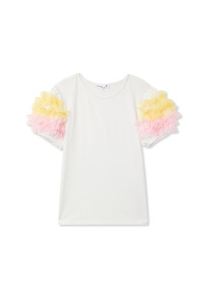 WITH RUFFLES - T-shirt con stampa - bianco lana