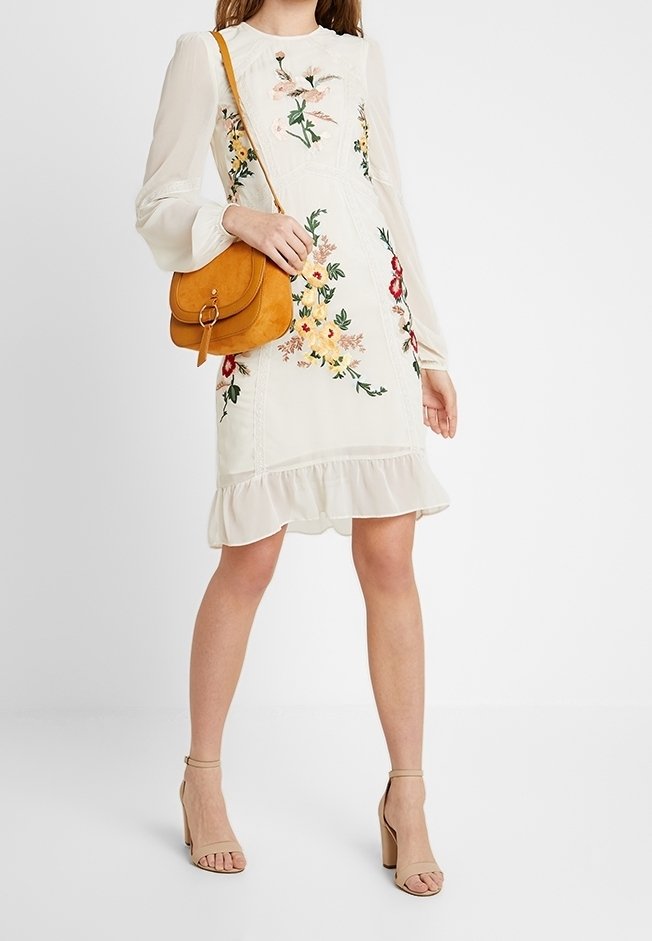 hope floral embroidered cocktail dress For Flowers Flared Frock romantic touch ribbed sweater dress hope floral embroidered cocktail Size - Check the Measurements:S
