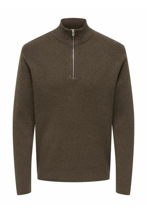 ONSTING LIFE HALF ZIP - Trui - coffee bean