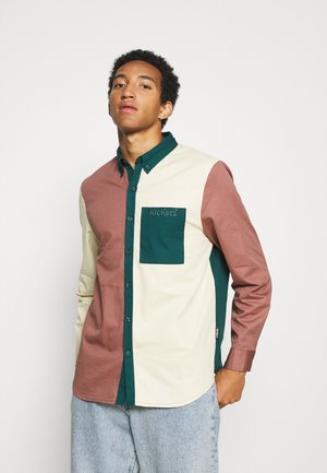 THREE COLOUR PANEL SHIRT - Camicia - brown/green/beige