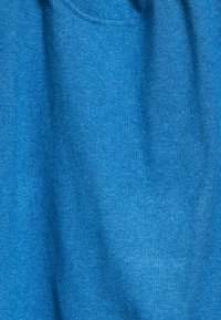 Blauwe katoenen T-shirt met een zachte textuur, voorzien van een ronde halslijn en zonder zichtbare grafische elementen of patronen. Eenvoudig ontwerp in effen kleur.