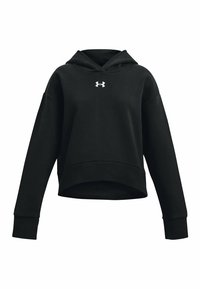 Under Armour - RIVAL CROP - Kapuzenpullover - black Thumbnail-Bild 1