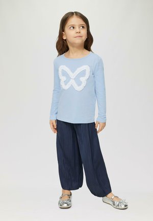 MIT CHIFFON APPLIKATION - T-shirt à manches longues - himmelblau