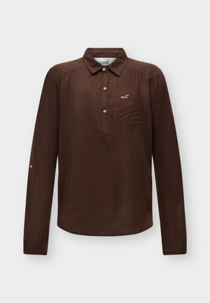 Hollister Co., APAC POPOVER - Πουκαμίσα με κουμπιά - brown