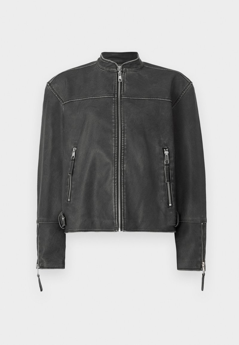 Vero Moda Imitatieleren jas donkergrijs