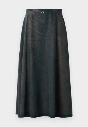 Pikk ja voolav seelik tumesinisest kangast, millel on peen tekstuur. Omab elastset vööd ja väikest logoelementi ülaosas.