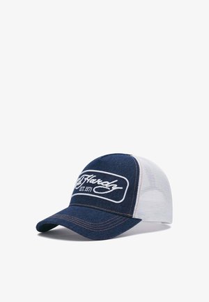 Ed Hardy, UNISEX APPLIQUE BADGE EST 1971 5 PANEL TRUCKER CAP - Gorra - indigo