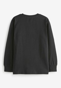 Schwarzes Langarmshirt mit Rundhalsausschnitt, aus weichem Baumwollmaterial und gerippten Bündchen und Saum, mit einem schlichten Rückendesign.