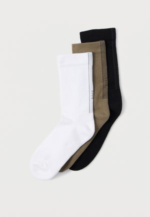 3 PACK - Sokker - black/white/camel