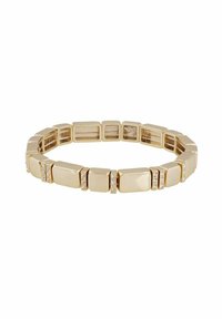 Armband i guldton med rektangulära länkar i glansig finish, växelvis med klara rhinestones detaljer för extra detalj och glans.